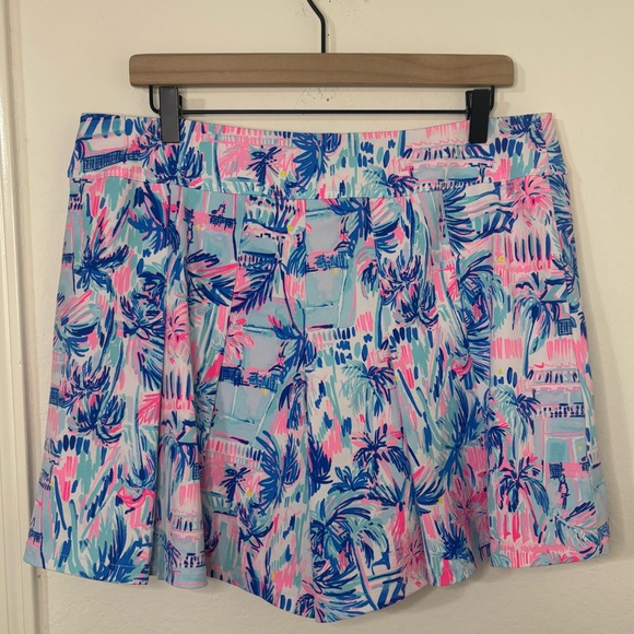 Lilly Pulitzer Frazer Ravello-Perfect Match Culotte Pleated Shorts Blue & Pink - Picture 6 of 11